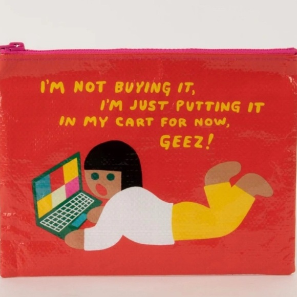 Blue Q Red Pouch NWT Colorful Graphic - Picture 2 of 2